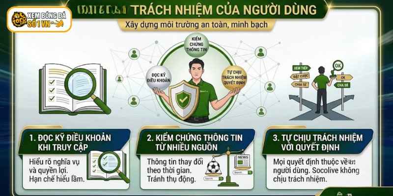 Miễn Trừ Trách Nhiệm Socolive - Quy Định Giới Hạn Nghĩa Vụ 3 Người dùng cần có cách tránh nhiệm khi sử dụng dịch vụ
